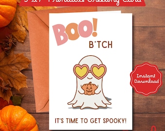 Funny Ghost Halloween Card: Sassy Spooky Greeting (Digital Download)