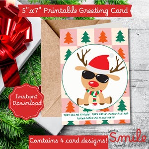 Weihnachtsspass-Song-Parodie-druckbare Karten-Bundle. 4 Weihnachtsmotive in einem Download.