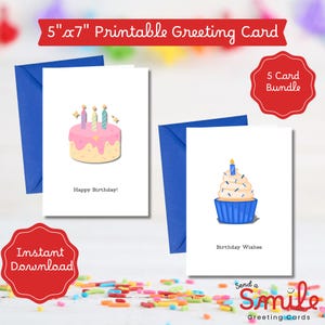 Pacchetto di biglietti d'auguri stampabili minimalisti - 14 biglietti d'auguri moderni per tutte le occasioni - Compleanno, Ringraziamento, Festività e altro - Set con download immediato