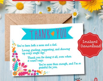 Single Parent Thank You Card: Heartfelt Appreciation (Digital Download)