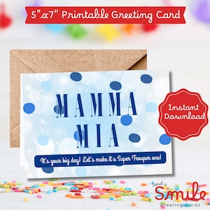 Maman Mia ! C'est votre grand jour - Carte d'anniversaire imprimable inspirée d'ABBA