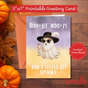 Funny Bougie Ghost Halloween Card: Spooky Sass (Instant Download)