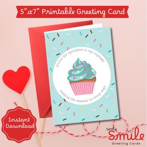 Cartão romântico para marido / cartão para esposa amor / cartão de aniversário cartão romântico / cartão de amor você aniversário / granulados para meu cupcake / cartão BFF