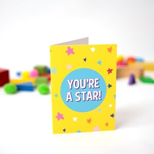 You're a Star Grußkarte - motivierende Karte für Kinder | Spaß und erhebende Karte mit hellen Designs | Perfekt für jeden Anlass