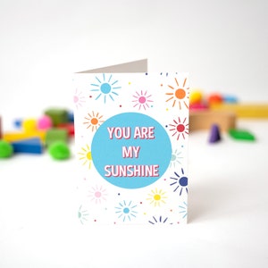 Carte de voeux « You Are My Sunshine » : une carte douce et édifiante pour les enfants | Un design amusant et dynamique pour toutes les occasions | Parfait pour les amis et la famille