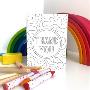 Biglietto di auguri da colorare di ringraziamento - Biglietto interattivo da colorare / Biglietto di ringraziamento personalizzato per qualsiasi occasione / Biglietto creativo