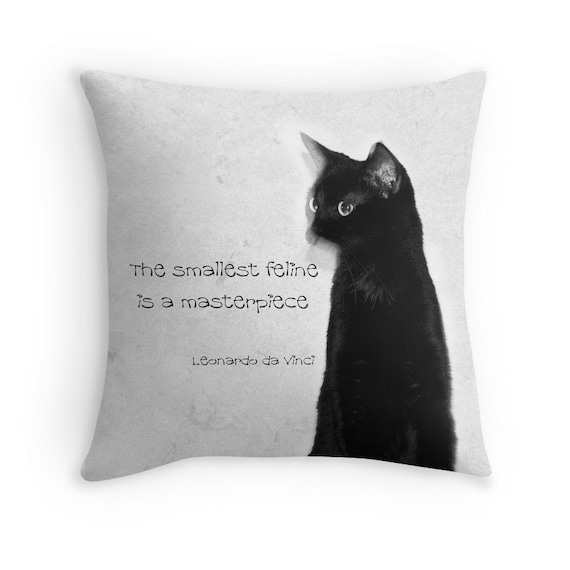 Cat Quote Pillow Cover Abstract Cat Photo Decorative Pillow Etsy