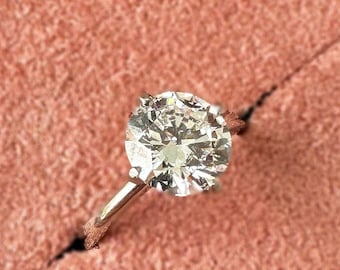 2 CT Round Lab Grown Diamond Wedding Ring, D/VS1 Lab Created Diamond Engagement Ring, IGI Certified Lab Grown Diamond Ring, 14K Gold Ring