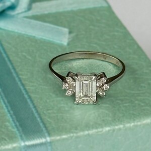 Radiant Cut Lab Diamond Engagement Ring, 14K White Gold Ring, 1.10 Ct IGI Certified D-VS1 Lab Grown Diamond Ring, Dainty Diamond Ring