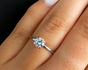 14K Gold Diamond Ring, Natural Diamond Ring, 0.5 Ct Diamond Ring, 0.75 Ct Diamond Ring, 1 Ct Diamond Engagement Ring, Bridal Diamond Ring