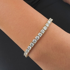 11 Ct Diamond Tennis Bracelet, 14K Gold Lab Grown Diamond Bracelet, Real Diamond Bracelet, Certified, Bracelet For Her, Womens Bracelet