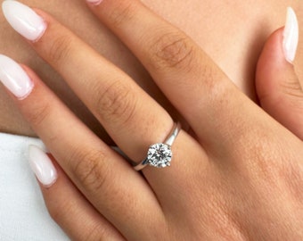 Diamond  Engagement Ring, Natural Diamond Ring, 1 Ct Diamond Ring, 0.5 Ct Diamond Ring, Diamond Promise  Ring, Solitaire Diamond Ring