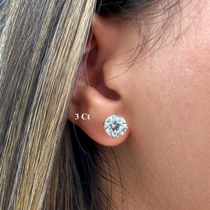 3 Ct Diamond Earring, Diamond Studs Earrings, 14K Gold Lab Grown Diamond Earrings, Gift For Her,Diamond Earrings For Bride For Wedding Day
