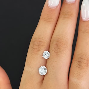 2 Ct Lab Grown Diamond Earrings, 14K Gold Diamond Earrings, 1 Ct Diamond Stud Earrings, 1.5 Ct Real Diamond Earrings, Women Diamond Earrings