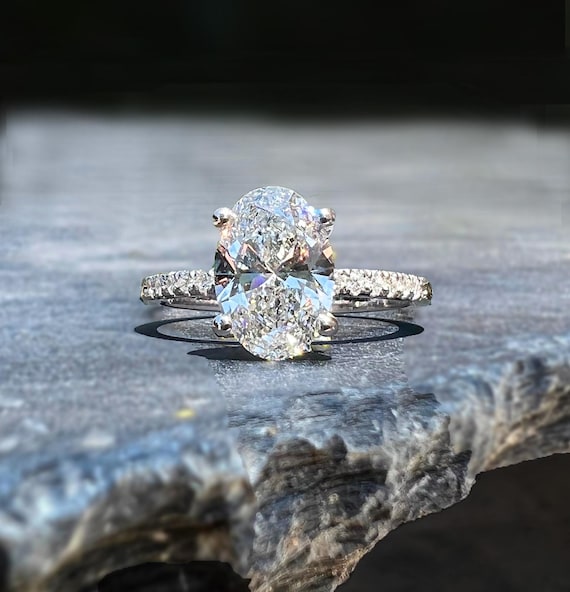 Carat Oval Diamond Lab Created Diamond Wedding Band Ct Oval