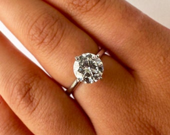 1 Ct Natural Diamond Wedding Ring, H/SI1, Diamond Engagement Ring, Certified Diamond Ring, 14K Gold Diamond Ring, Solitaire Diamond Ring