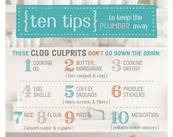 Renter Education Plumbing Kitchen + Bath Flyers with Your Custom Details