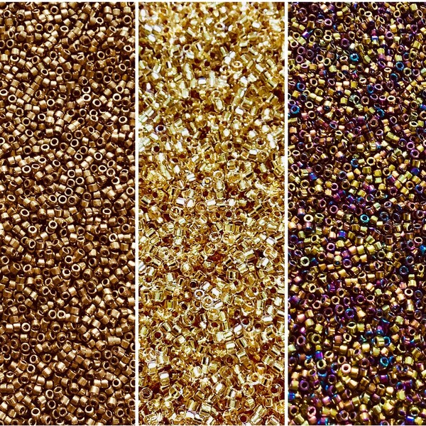 25 Grams of Japanese  Miyuki Delica  Beads,  Size 11, DB22L, DB029, DB033