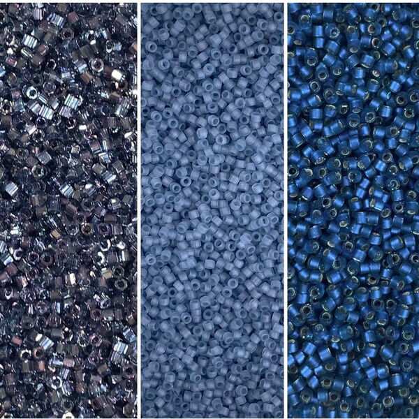 30 Grams Miyuki Delica Beads, DB111C, DB381, DB693, Size 11