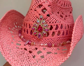 Pink Rhinestone Cowgirl Hat