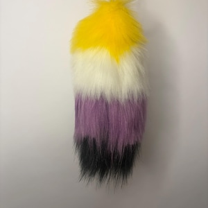 Nonbinary Pride Fur Tail Keychain