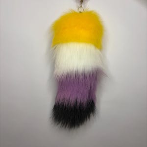Nonbinary Pride Fur Tail Keychain