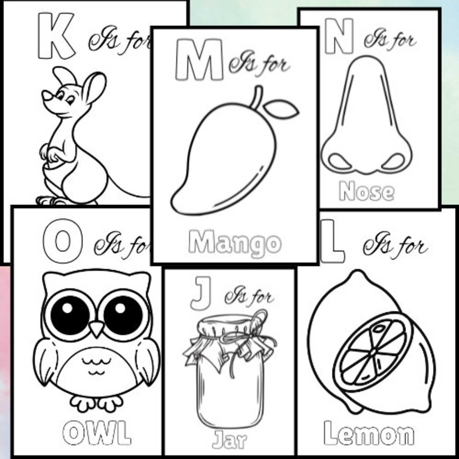 ABC Book Baby Shower Alphabet Coloring Book Baby Shower Coloring Book