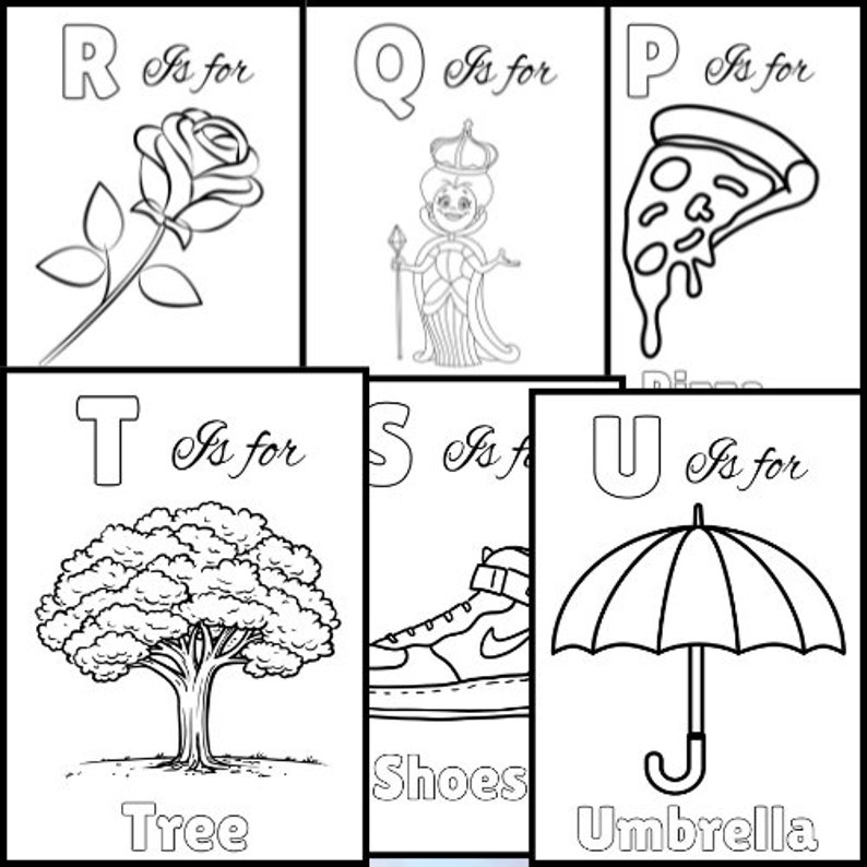 ABC Book Baby Shower Alphabet Coloring Book Baby Shower Coloring Book