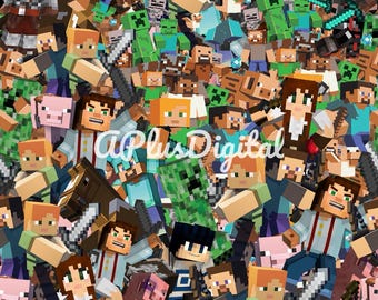 Craft miner seamless pattern jpg file