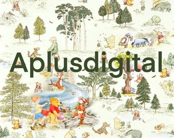 Poohs story seamless pattern jpg file