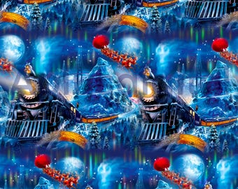 Express Train Christmas seamless pattern jpg file and coordinate