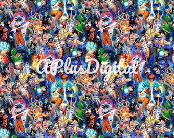 Anime fighters seamless pattern jpg file