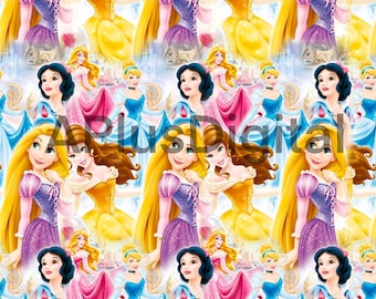 Princess friends magical seamless pattern jpg file and coordinate