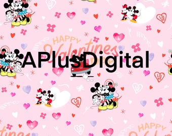 Mouse Valentines Day Hearts seamless pattern jpg file