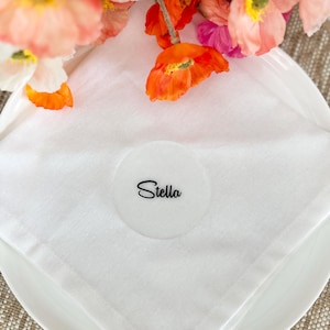 Round place cards, frosted acrylic, minimalistic personalised, seating arrangement, wedding, custom name acrylic favour,