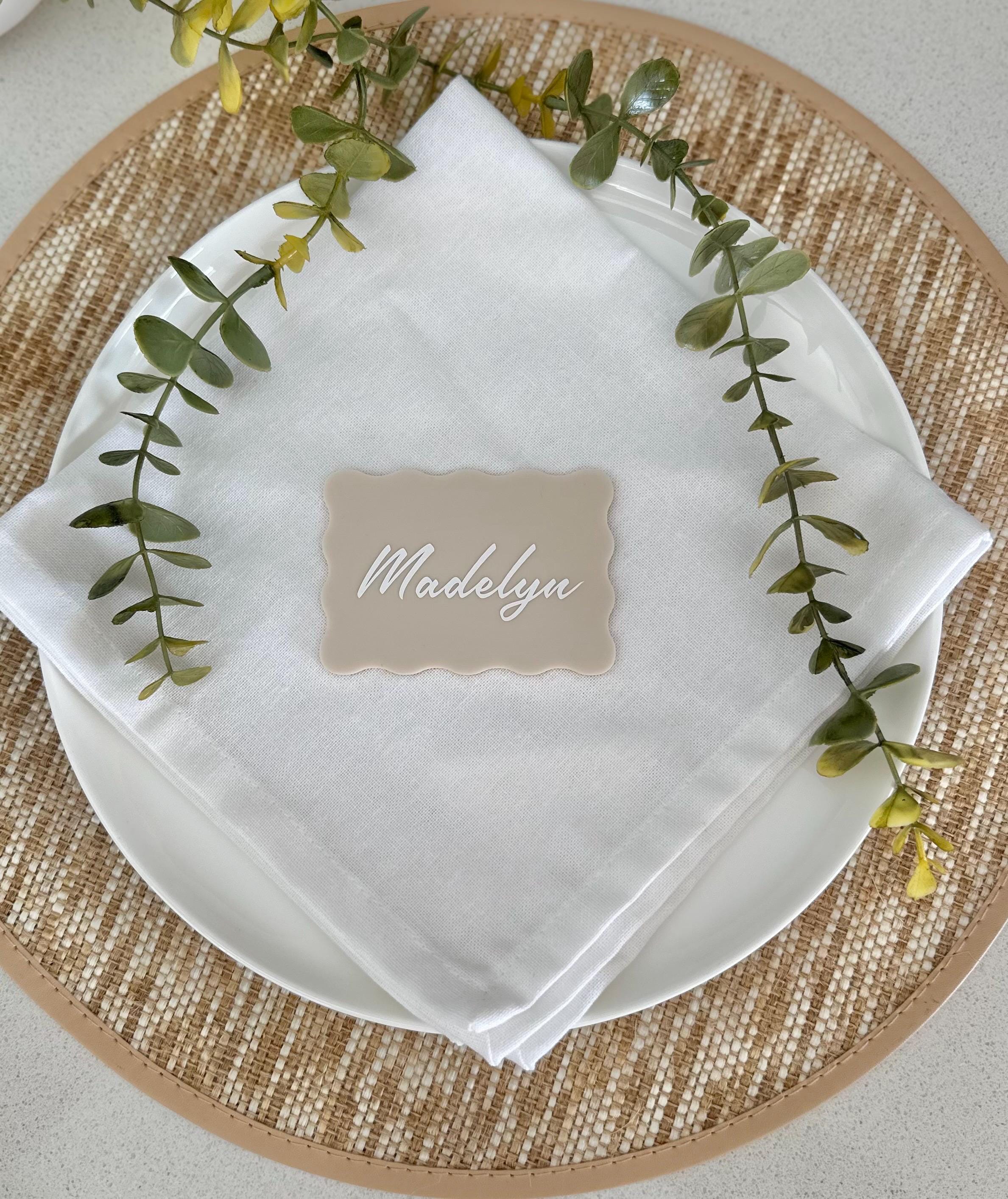 Wavy Acrylic Place Cards, Ripple Acrylic Name Card, Personalised Place ...