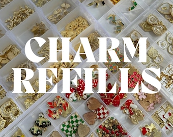 Charm Bar Charms: Recarga de colar faça você mesmo com argolas ou prendedores de pressão