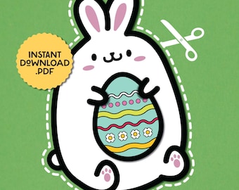 Plantilla de conejito de Pascua: actividad para colorear para niños (descarga digital)
