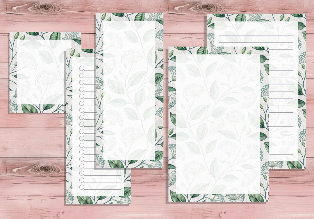 Botanical Notepad Botanical to Do List Notepad Set, Grocery List Notepad, Neutral Design ...