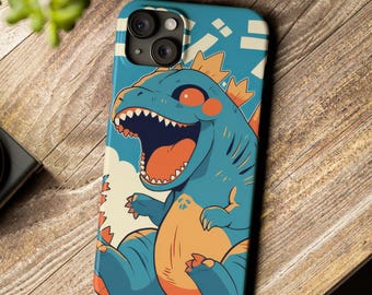 Cartoon Godzilla iPhone Case | Cute Whimsical Tech Accessories | Japanese Anime Manga Design | King of the Monsters Gift