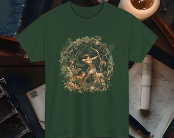 Artemis Goddess of the Hunt T-Shirt, Greek Mythology Tee, Archery Artemis Graphic Shirt, Nature Lover Gift, Ancient Goddess Fantasy Apparel
