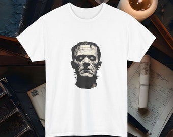 Camiseta de Frankenstein, camiseta gráfica clásica de monstruo de terror, camiseta gótica de estilo vintage, ropa unisex de Halloween, regalo para fanáticos de películas de terror