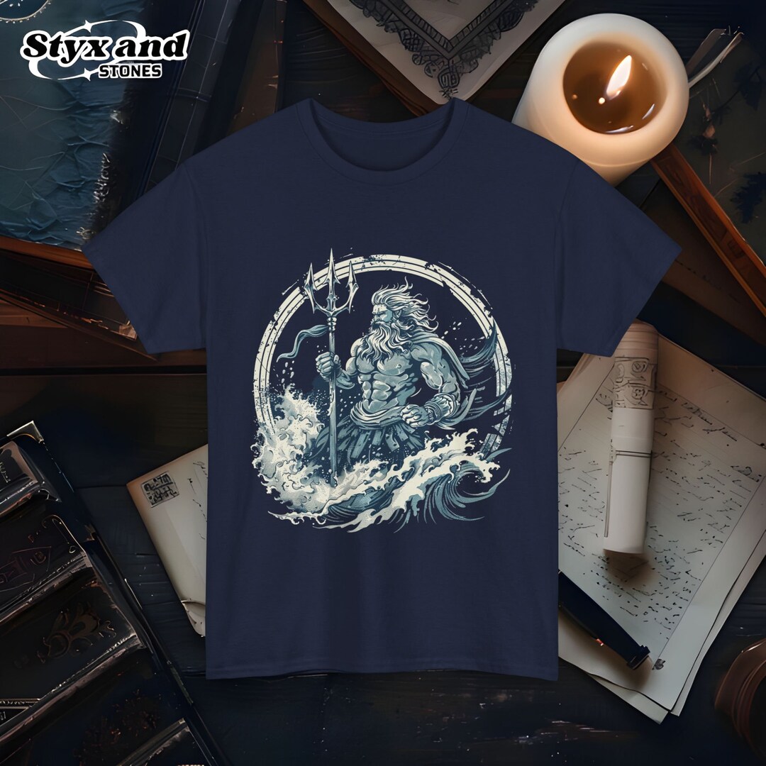 Poseidon God of the Sea T-shirt Greek Mythology Ocean Tee Trident