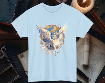 Pegasus Themed T-Shirt Mythical Creature Graphic Tee Unisex Fantasy Shirt Pegasus Gift Magical Pegasus Art Mythology Lover Gift
