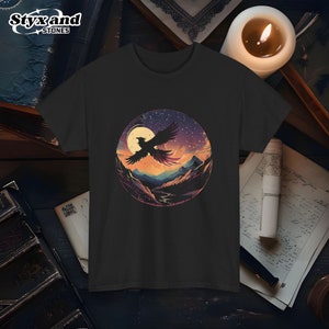 Phoenix T-Shirt Phoenix Grafik T-Shirt Fantasy Kunst Bekleidung Mythisches Feuer-Vogel-Shirt Einzigartiges Geschenk für Mythologie-Liebhaber Vintage Style Phoenix Tee
