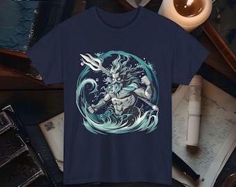 Poseidon God of the Sea T-Shirt Greek Mythology Ocean Tee Trident Poseidon Graphic Shirt Nautical Themed Gift Unisex Apparel Mythology Shirt