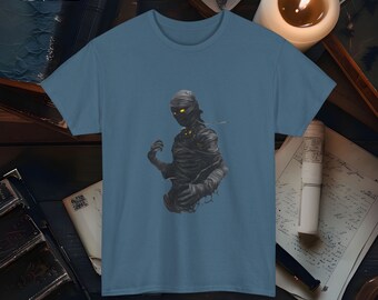 Camiseta de momia espeluznante, camiseta de Halloween de inspiración vintage, linda camiseta con gráfico de momia espeluznante, perfecta para fiestas y regalos de Halloween, camiseta de momia unisex