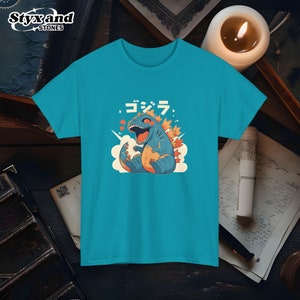 Vintage Godzilla T Shirt, Retro Kaiju Monster Tee, Anime Style Godzilla Shirt Gift for Movie Fans, Giant Lizard Graphic, Film Merchandise