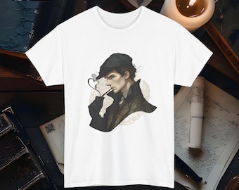 Sherlock Holmes and Watson, Arthur Conan Doyle Graphic Tee, Mystery Detective Inspired, Baker Street Book Lover, Classic Literature Art Gift