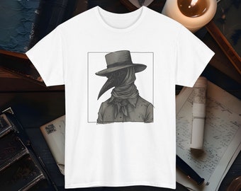 Vintage Plague Doctor T-Shirt Gothic Medieval Mask Tee Unisex Apparel Historical Artwork Dark Academia Clothing Gothic Gift Idea